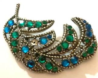 Wonderful Multi Color Rhinestone Pin signed Weiss

