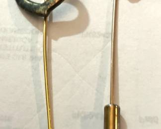 Two (2) Stick Pins - One with Heart & One with Crescent
