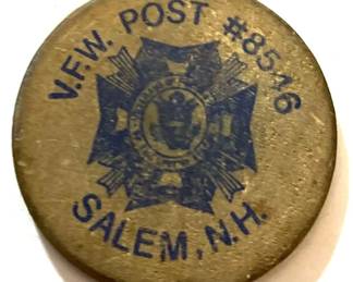 Wooden Token "Good for 1 Drink" at VFW Post #8546, Salem New Hampshire
