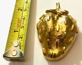 Gold Tone Stylized Apple Pin
