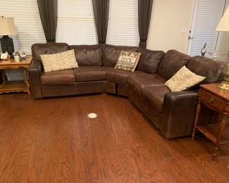 Leather living room sectional couch