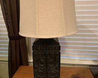 Oriental carved lamp