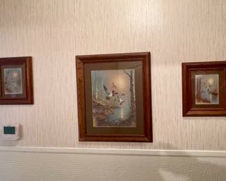 Set of 3 Framed Waterfowl Prints by Andres Orpinas