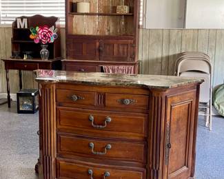 Vintage Marble-top Buffet