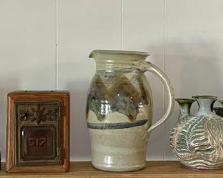 Handmade Pottery, Vintage Post Office Box Bank