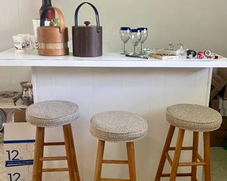 MCM Upholstered Barstools, MCM Ice Buckets