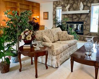 Floral Loveseat, Coffee and End Tables by Hammary