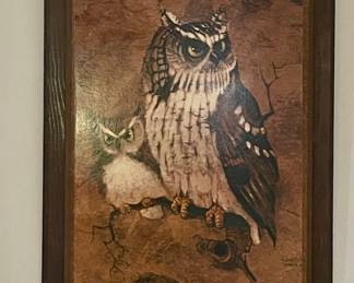 MCM Owl Art signed Richard