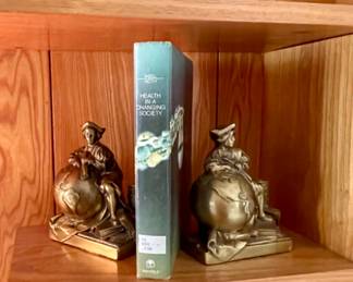Brass Bookends and Figures