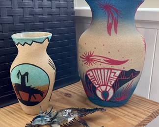 Southwest Decor, Handmade Pottery Jugs