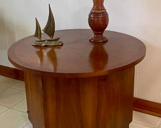 MCM Accent Table, Brass Sailboat 