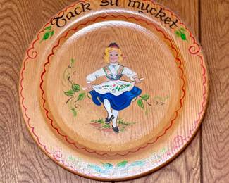 Swedish Folkart Wood Plate