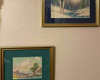 Watercolors by Alba Malm-Dahlquist (Alba Malm was a pupil of Birger Sandzen)