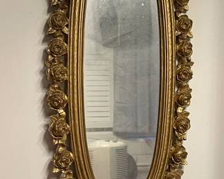 Ornate Gold Oval Mirror