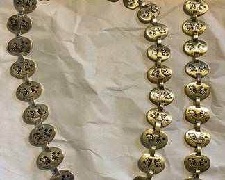 Sterling Silver Southwest Kokopelli Necklace and Bracelet 