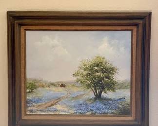 Original Bluebonnet Painting by D Fuller