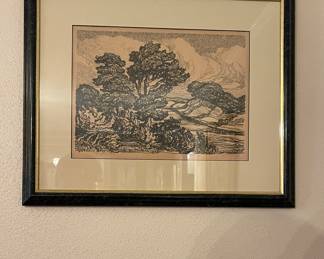 Birger Sandzen Signed Lithograph “Blue River”