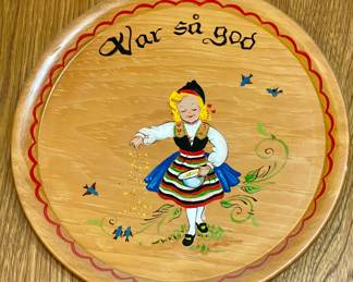 Swedish Folkart Wood Plate