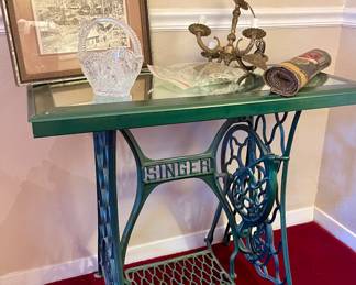 Antique Singer Sewing Machine Base Table