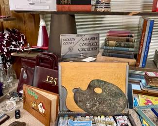 Art Set, Old Books, Humble Oil Truck, Exxon Book, Jackson County Books
