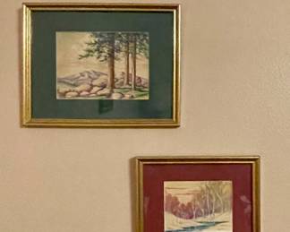 Watercolors by Alba Malm-Dahlquist (Alba Malm was a pupil of Birger Sandzen)