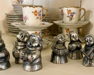 Pewter Singing Monks & Nuns Figurines