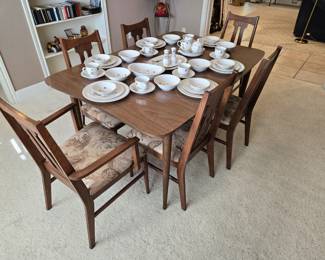 MCM Basset Dining Table w/6 chairs and China Hutch 