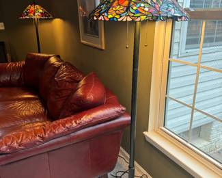Stained Glass / Tiffany Style Floor Lamps (pr)