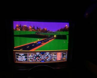 Atari "Race Drivin'" Sit Down with Clutch & Manual Stick Shift Arcade Game. Amazing Working Condition.