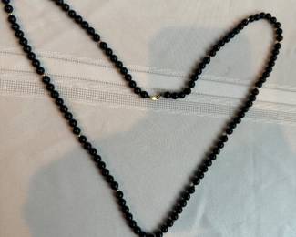 14K Gold Clasp & Onxy Necklace