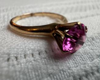 14K Gold with Pink Sapphire Ring