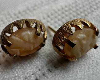 14K Gold with Cameo Earrings