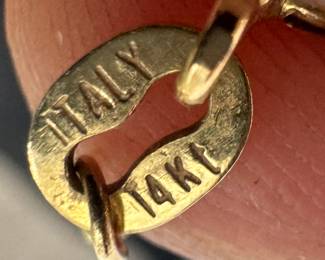 14K Gold Necklace with 14K Gold & 3 Diamond Pendant