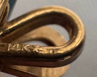 14K Gold & Blue Topaz Pendant