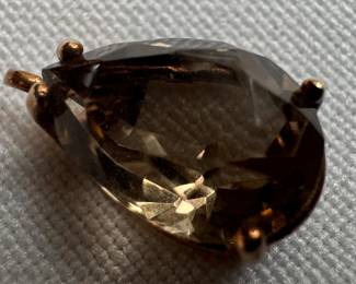 14K Gold & Smokey Topaz Pendant
