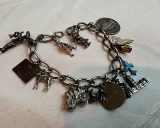 Sterling Silver Charm Bracelet with Sterling Silver Charms