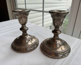 Columbia Sterling Silver Weighted Candlesticks 