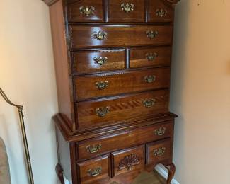 American Drew 9 Drawer / 2 piece Hi Boy Dresser (19"D x 38"W x 76-1/2"H)