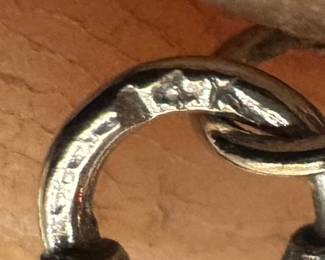 14K White Gold Necklace with 14K Gold Camfore Glass Diamond Pendant