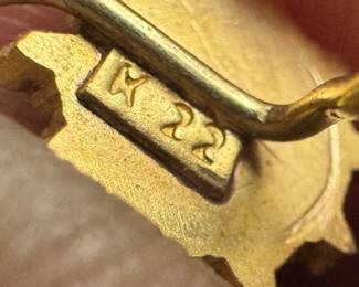 22K Gold & Black Onyx Earrings