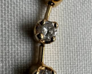 14K Gold Necklace with 14K Gold & 3 Diamond Pendant