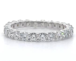 Classic 1.85 Carat Diamond Full Eternity Ring in 14k White Gold