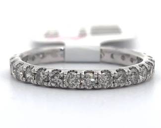 1 Carat Diamond Full Eternity Ring in 14k White Gold; Retail Value