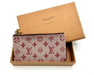 Louis Vuitton Red Mini Monogram Pochette Cles Coin Purse in Box - Authentic