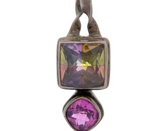 Artisan Mystic Quartz & Pink Quartz Chunky Drop Pendant