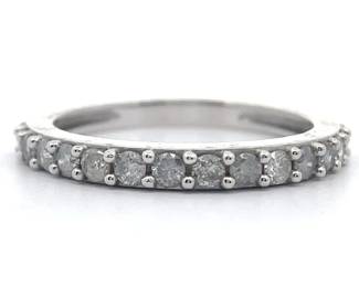 Classic 1 Carat Diamond Half Eternity Band in 14k White Gold