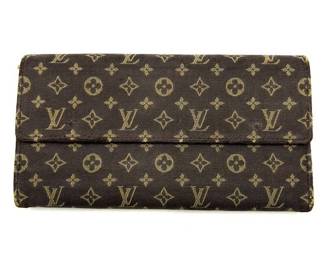 Louis Vuitton Sarah Monogram Mini Lin Long Wallet - Authentic
