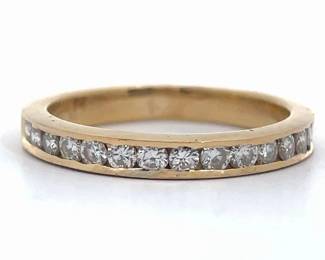 Diamond Channel Half Eternity Ring in 14k Yellow Gold