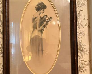Antique Gibson Girl Picture in Guest Bedroom Downstairs