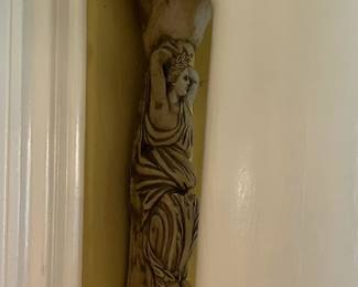 18" Concrete Greek/Roman Beauty on the wall in the InFormal Sitting Room